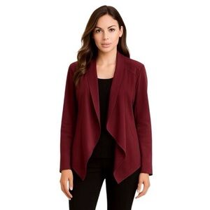 Blank NYC Women’s Faux Suede Drapey Open Front Burgundy Jacket Size Medium